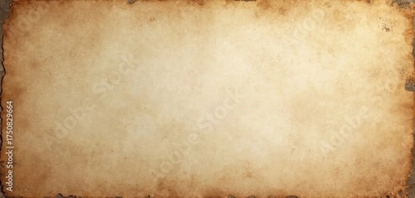 Fototapeta Antique parchment paper texture. Aged paper background with vintage grunge. Ideal for historical documents or maps. Design element for retro posters or ancient scrolls. Good for scrapbooking projects.