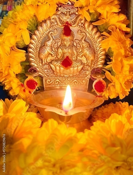 Fototapeta Diya silver lamp