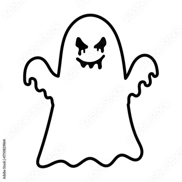 Fototapeta ハロウィンの驚かし白いおばけイラスト⭐︎PNG