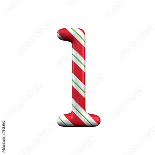Fototapeta red and white stripe candy cane number 1