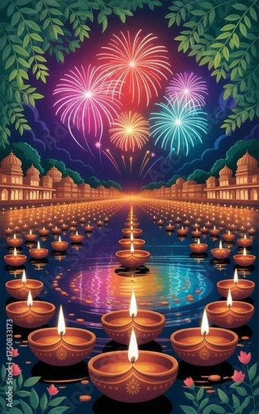 Fototapeta row of lamps