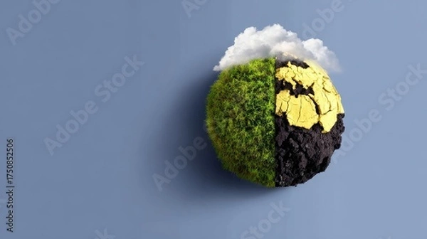 Obraz Save the earth future of our globe in balance illustration of environment nature and sustainability