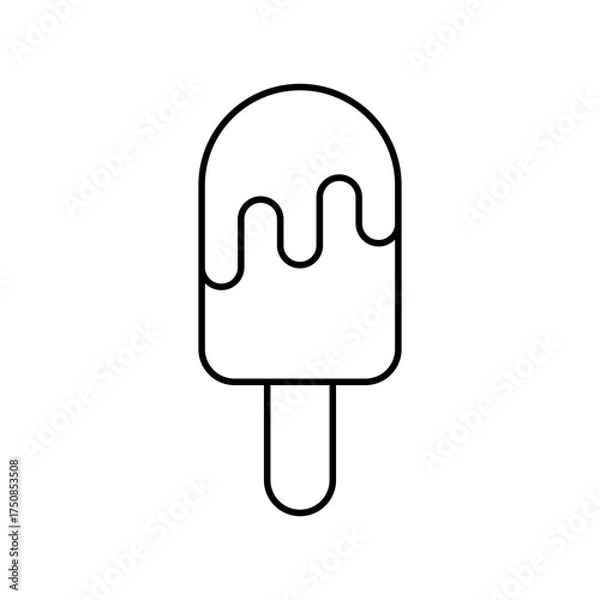 Obraz Popsicle Vector Icon Illustration On Isolated Background.	