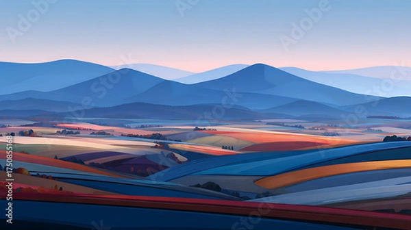 Obraz Mountain range landscape artwork