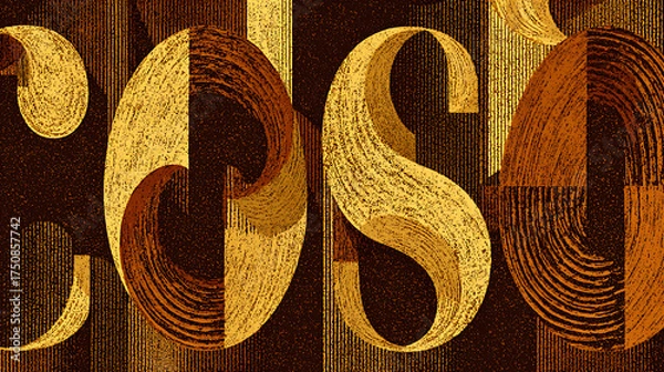 Obraz Text graphic golden brown color scheme design