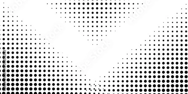 Fototapeta Abstract halftone vector element. Modern doted background. Conceptual vector shape for design posters, business cards, postcards, labels, text and inscriptions. Vintage form.