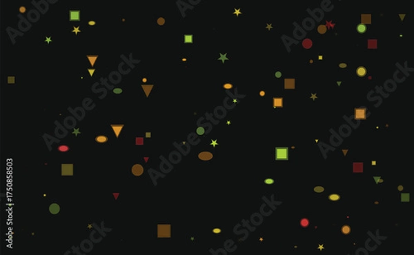 Fototapeta Abstract geometric shapes pattern on black background modern and fun