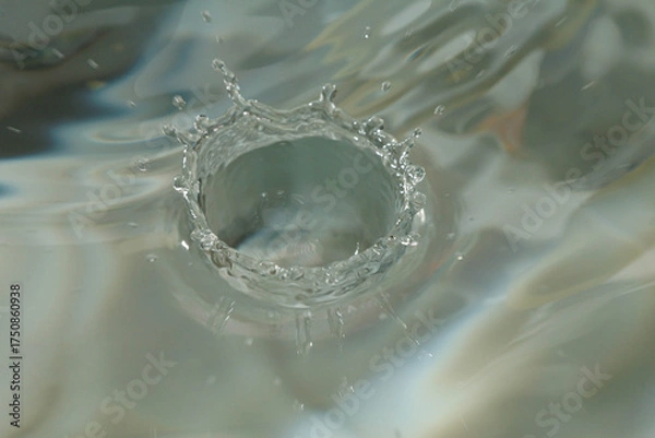 Obraz 水滴が落ちた透き通った水面の様子