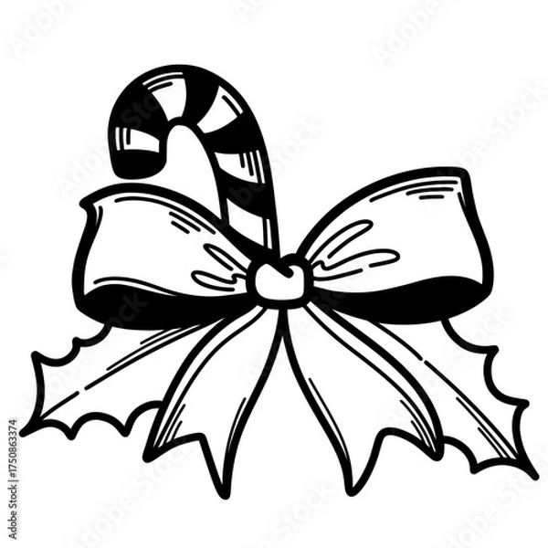 Obraz Illustration candy  bow doodle cute
