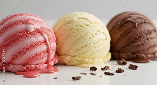 Fototapeta Delicious ice cream explosion, ice cream with nuts. Taste explosion