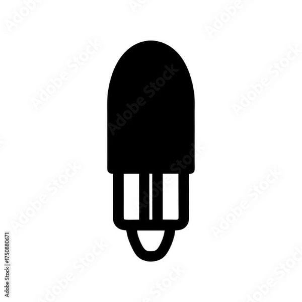 Obraz Simple silhouette icon of a blinking light bulb symbolizing energy ideas and illumination technology