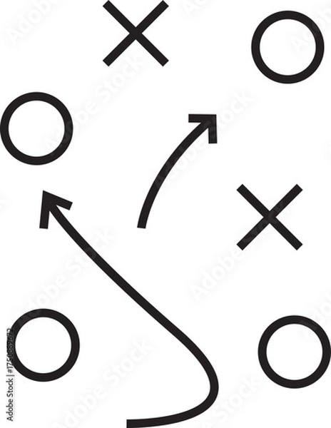 Fototapeta Tactical plan line icon element design