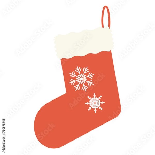 Obraz クリスマスの飾り、プレゼント用のクリスマス靴下のイラスト