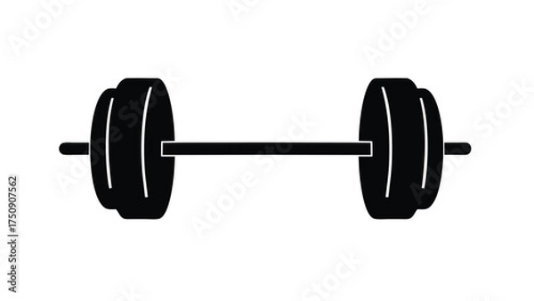 Obraz Barbell minimal gym icon clean silhouette  