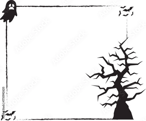 Obraz Spooky Halloween Bats Frame