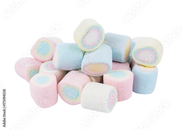 Fototapeta marshmallows on white background