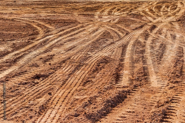 Obraz Tired track on the ground.