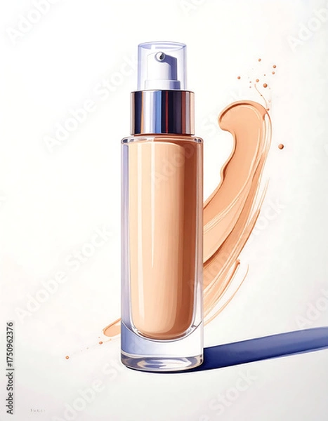 Obraz Minimal liquid foundation bottle with pump top