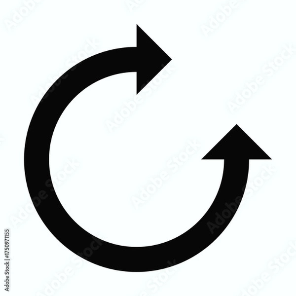 Fototapeta Three Quarter Circle Double Arrow Icon