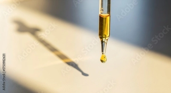 Fototapeta A dropper with a yellow liquid???????????????????