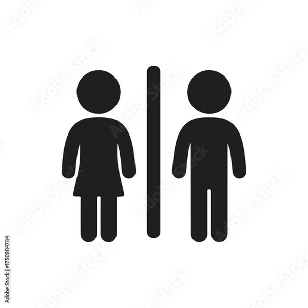 Fototapeta man and woman sign, Male and Female Restroom Sign Icon Vector, man woman male female restroom toilet icon vector, bathroom symbol people person gender icon sign silhouette vector illustration