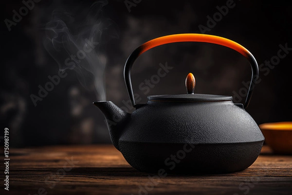 Obraz teapot on black background