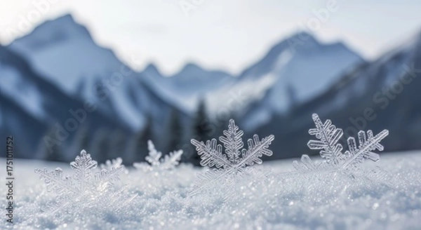 Obraz Beautiful Winter Season Landscape with Snow and Frost