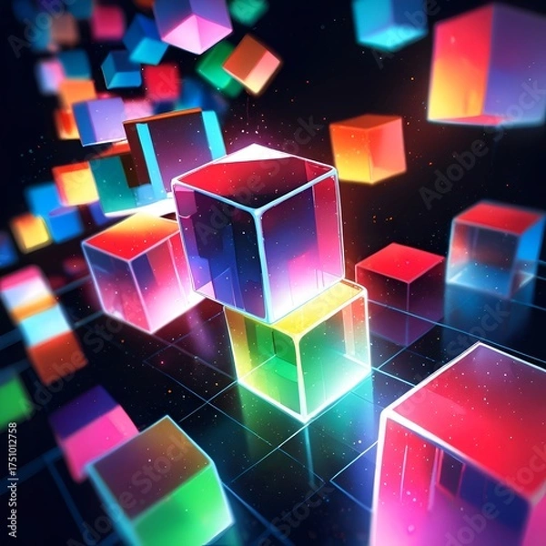 Obraz abstract background with colorful squares