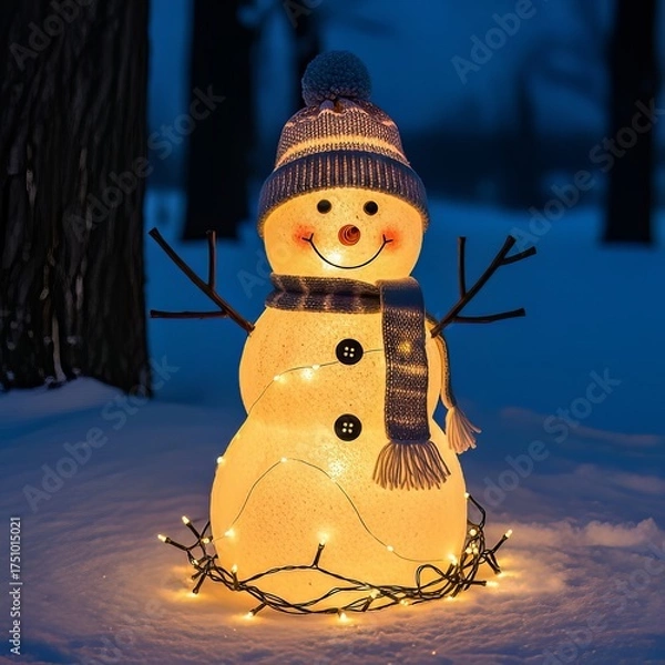 Obraz Winter Wonderland with Snowy Trees and Clear Blue Sky