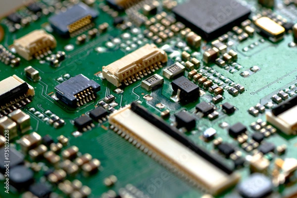 Fototapeta electronic board with radio components