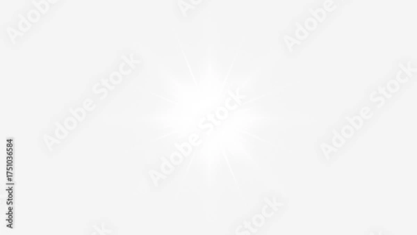 Fototapeta Bright White Light Burst and Optical Lens Flare Effect on a Transparent Background for Overlay