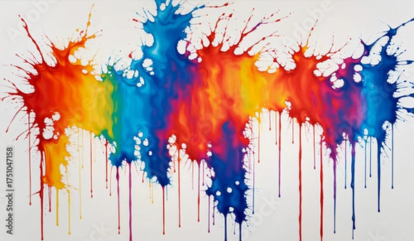 Obraz Vibrant abstract paint splashes in warm colors