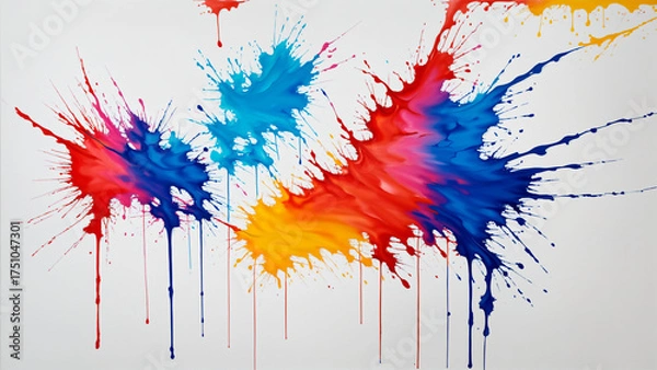 Obraz Colorful paint splash explosion on white background