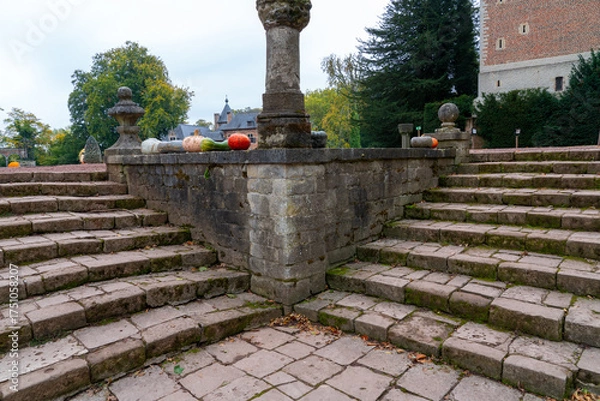 Fototapeta Old stone staircase in the park