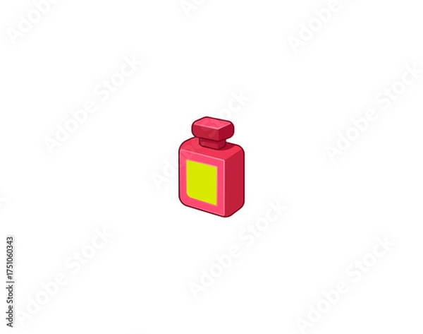 Obraz 3D cartoon bottle in bright colors on a white background. Vector illustration.	