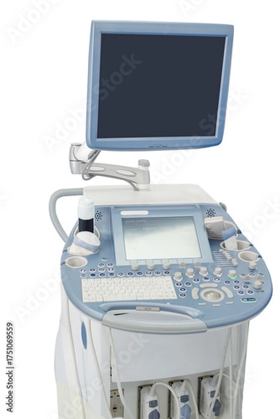Fototapeta Isolated Medical modern ultrasound machine with display