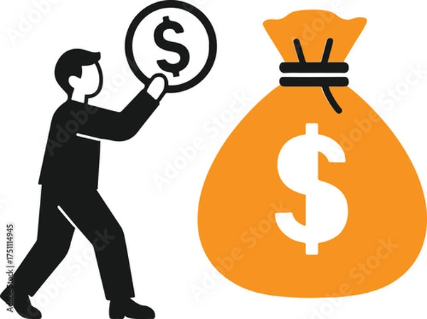 Obraz A man saving his money