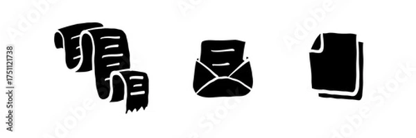 Obraz Hand-Drawn Filled Style Document Icon Illustration