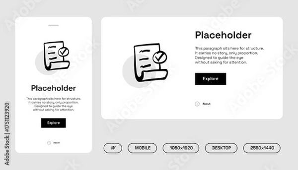 Obraz Hand-Drawn Document Icons — User Interface Preview
