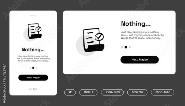 Obraz Hand-Drawn Document Illustration — User Interface Layout