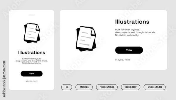 Obraz Hand-Drawn Document Icons — Web & Mobile UI