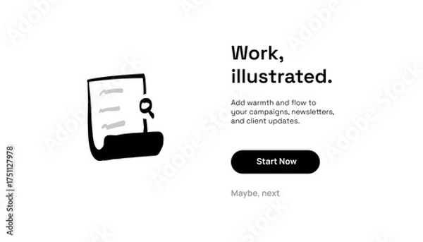 Obraz Hand-Drawn Document Icons — UI Presentation