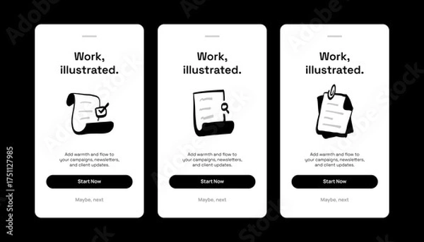 Obraz Hand-Drawn Document Icons for App Interface