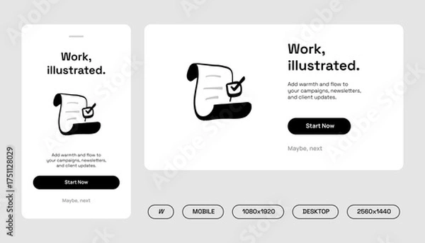 Obraz Hand-Drawn Document Illustration — Layout Interface