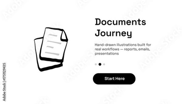 Obraz Hand-Drawn Document Icon Illustration — Visual Interface