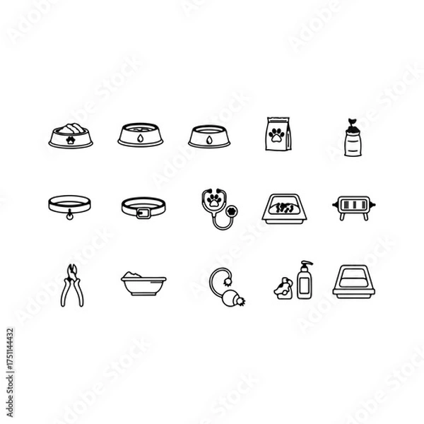 Fototapeta food and drink icons set