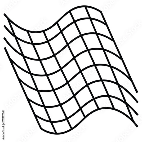 Obraz Abstract Grid Pattern Distorted Surface Wavy Lines