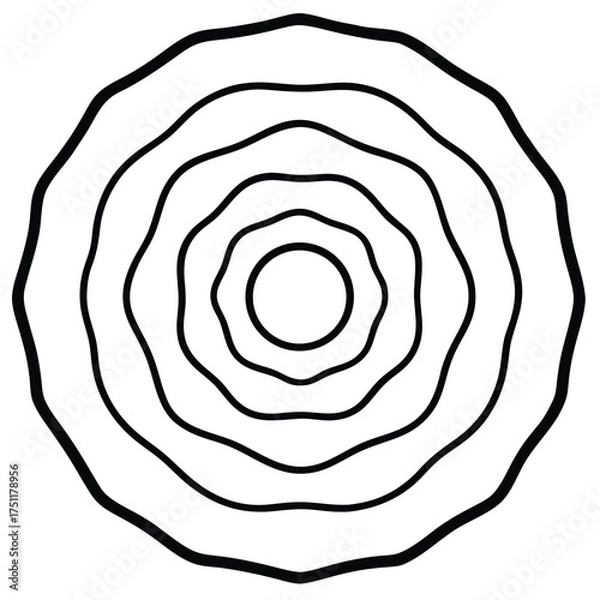 Fototapeta Concentric Rippled Circles Abstract Design Element