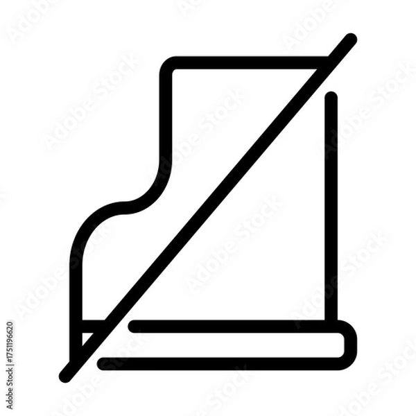 Obraz Outline icon showing a crossed shoe, representing footwear restriction in certain areas.