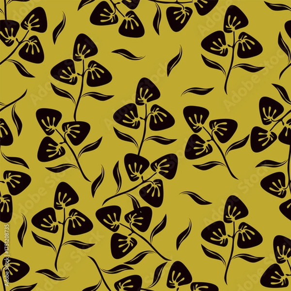 Fototapeta seamless pattern with yellow leaves